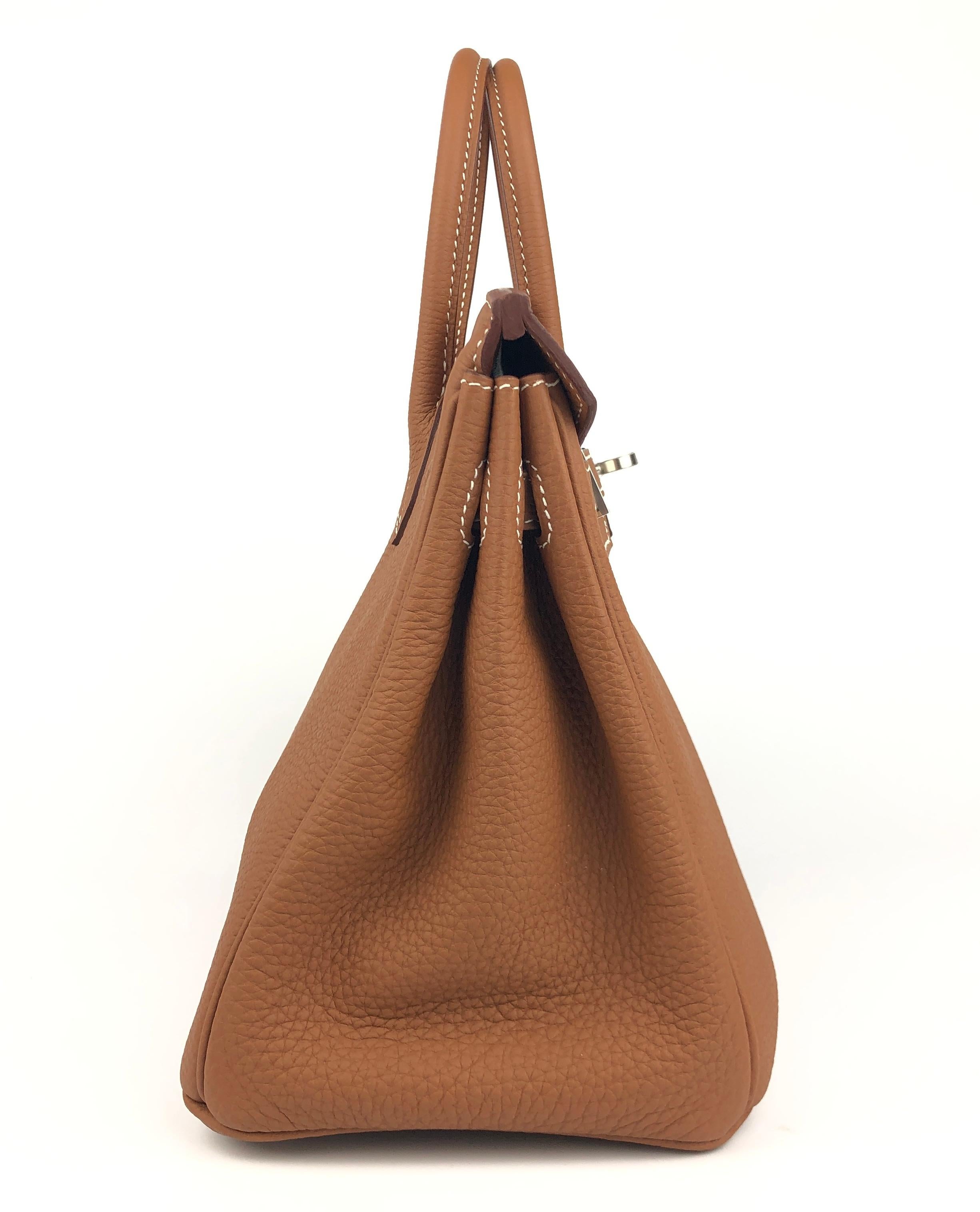 Hermes Birkin 25 Gold Tan Togo Leather Palladium Hardware 2021 Handbag Bag 3