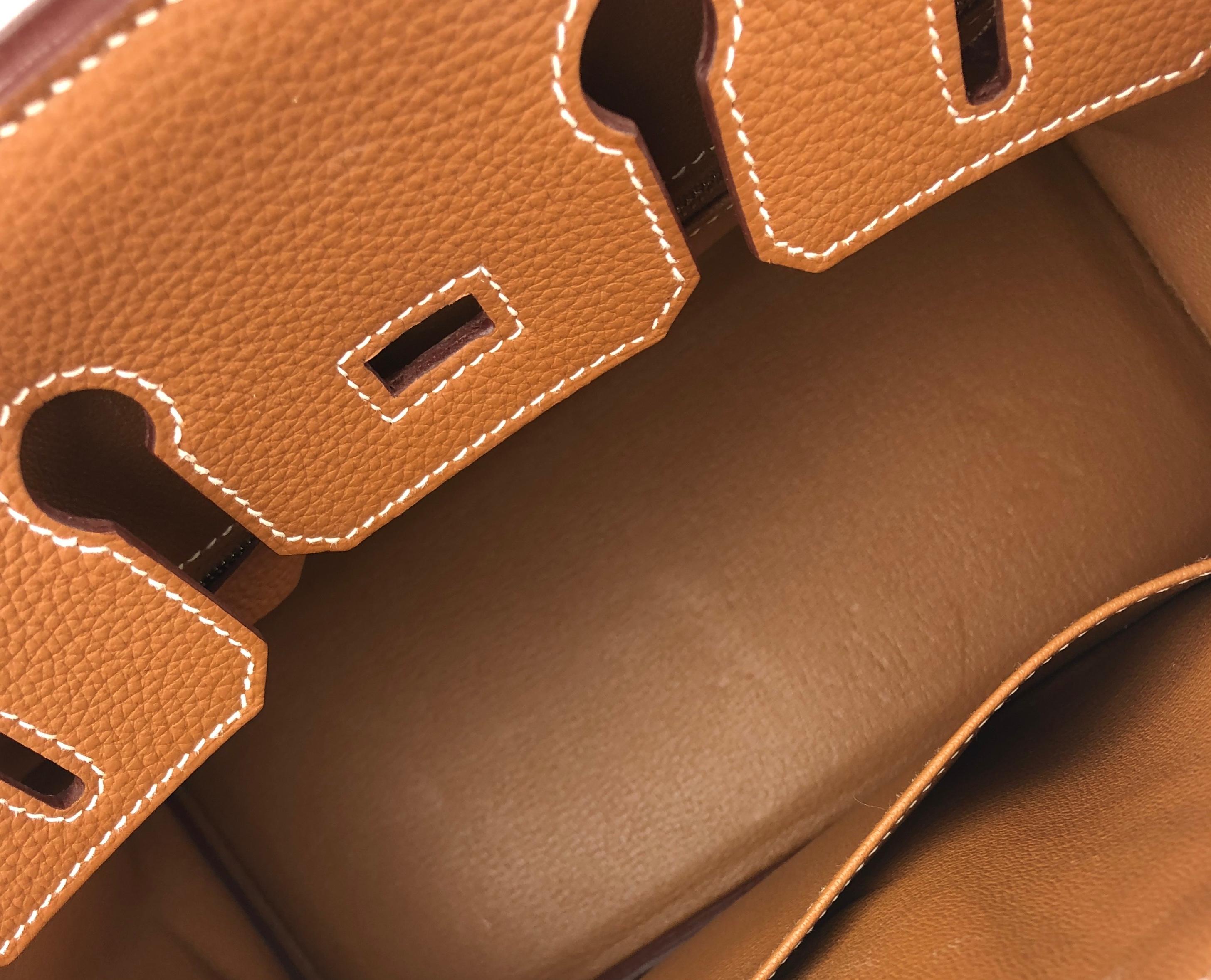 Hermes Birkin 25 Gold Tan Togo Leather Palladium Hardware 2021 Handbag Bag 4