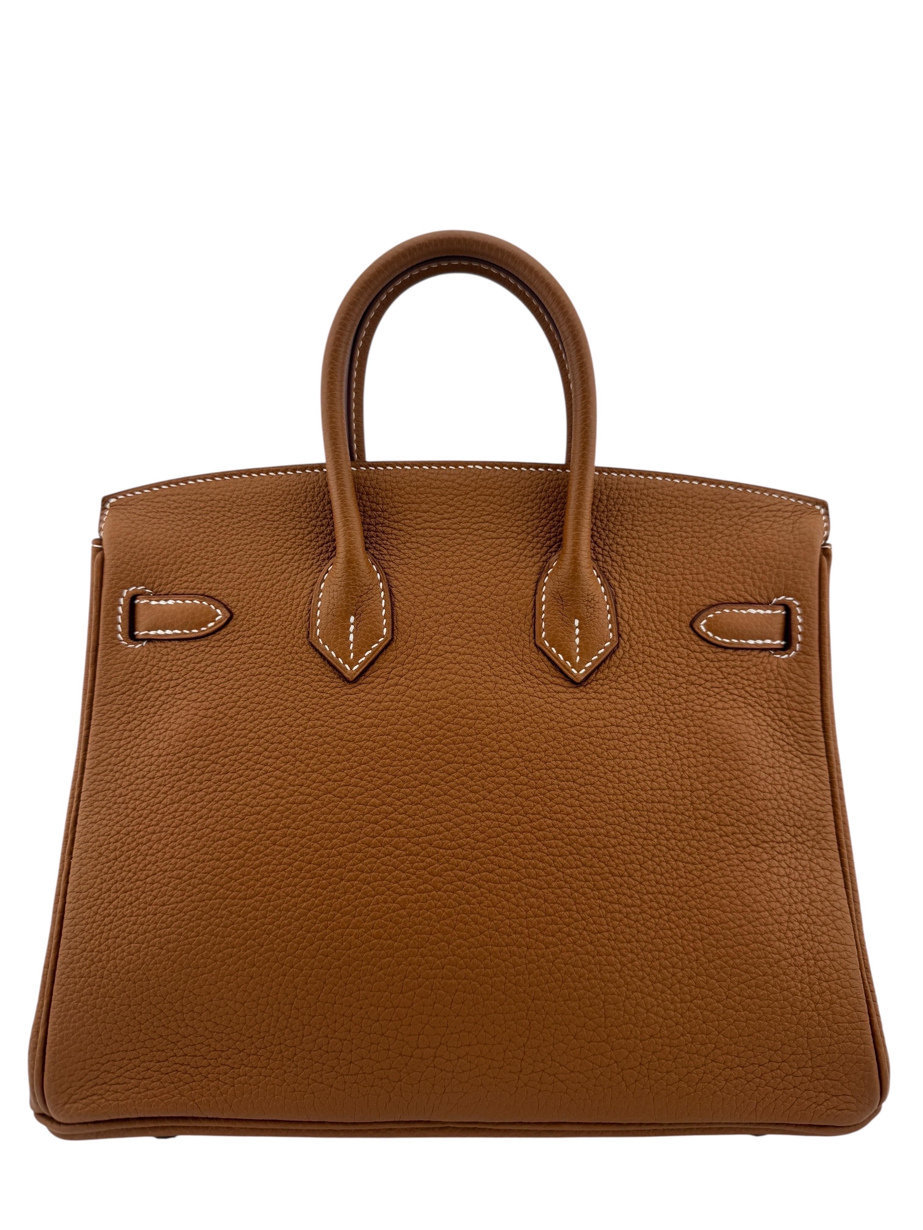 Hermes Birkin 25 Oro Tan Togo Pelle Palladium Hardware Borsetta In condizioni ottime in vendita a Miami, FL