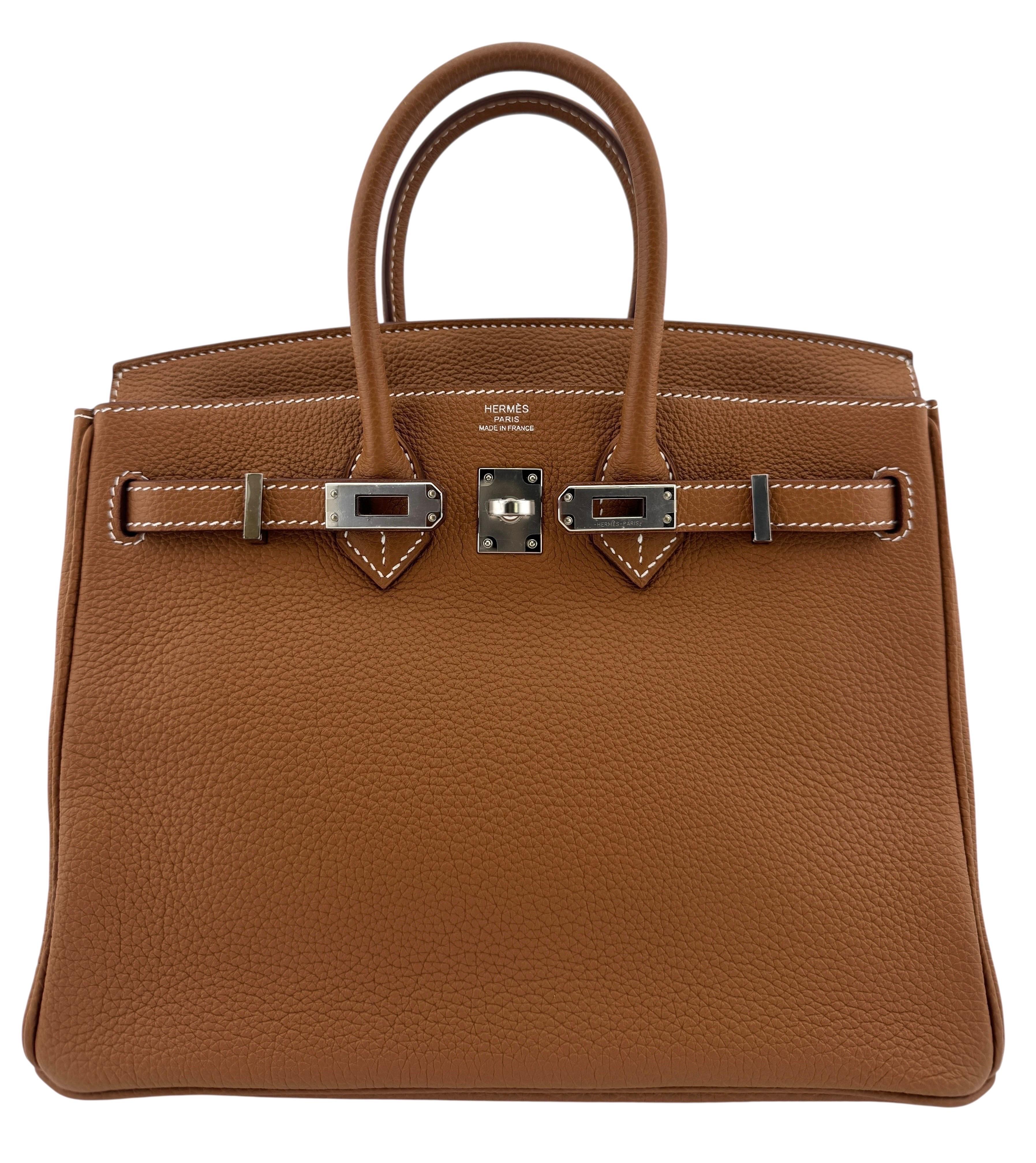 da uomo o donna Hermes Birkin 25 Oro Tan Togo Pelle Palladium Hardware Borsetta in vendita