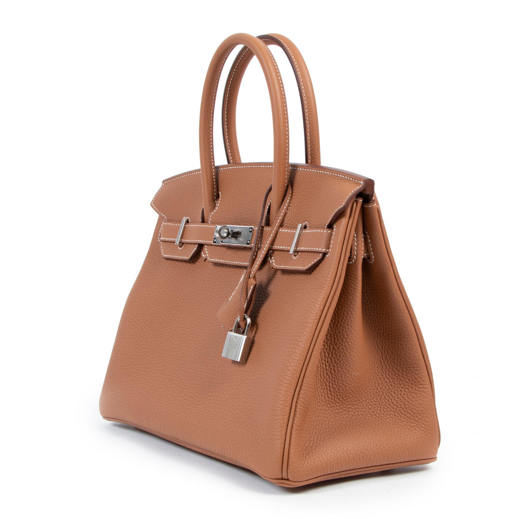 Brown Hermès Birkin 25 Gold Togo GHW