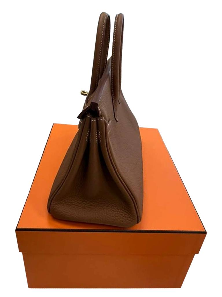 Hermes Birkin 25 Gold Togo Leather Gold Hardware 2025 Handbag en vente 7