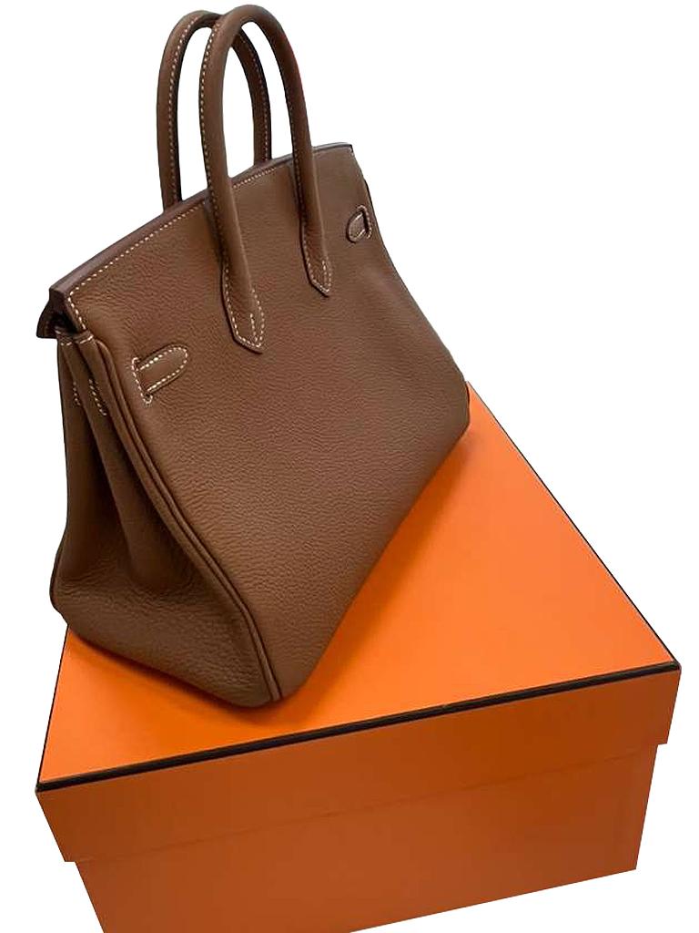 Hermes Birkin 25 Gold Togo Leather Gold Hardware 2025 Handbag en vente 8