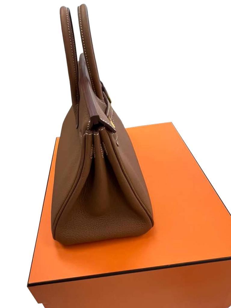 Hermes Birkin 25 Gold Togo Leather Gold Hardware 2025 Handbag en vente 11
