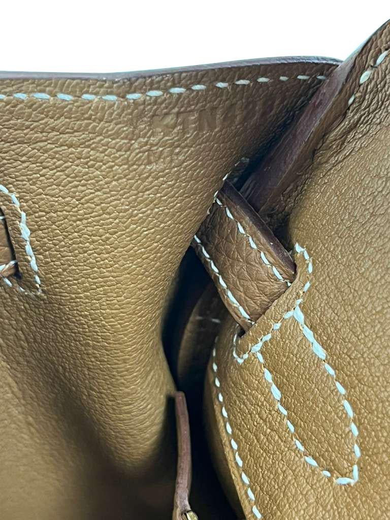 Hermes Birkin 25 Gold Togo Leather Gold Hardware 2025 Handbag en vente 12