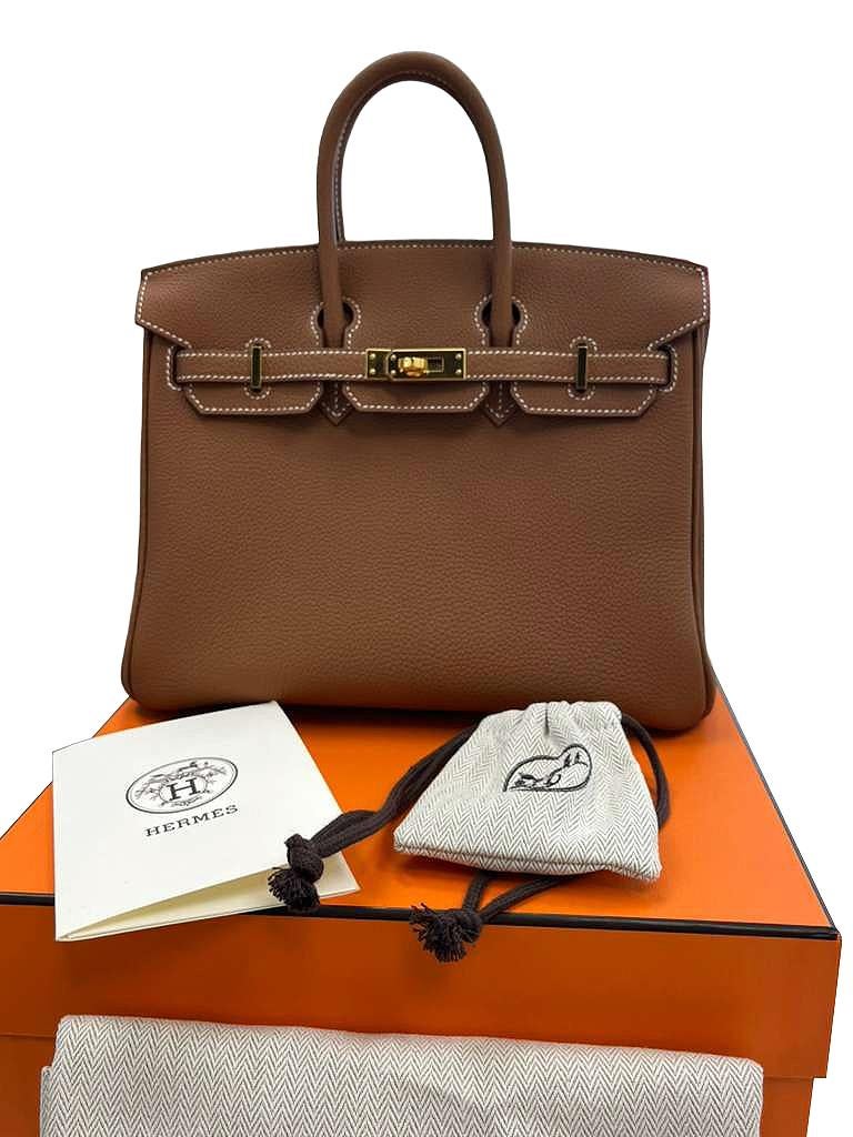 Hermes Birkin 25 Gold Togo Leather Gold Hardware 2025 Handbag Pour femmes en vente