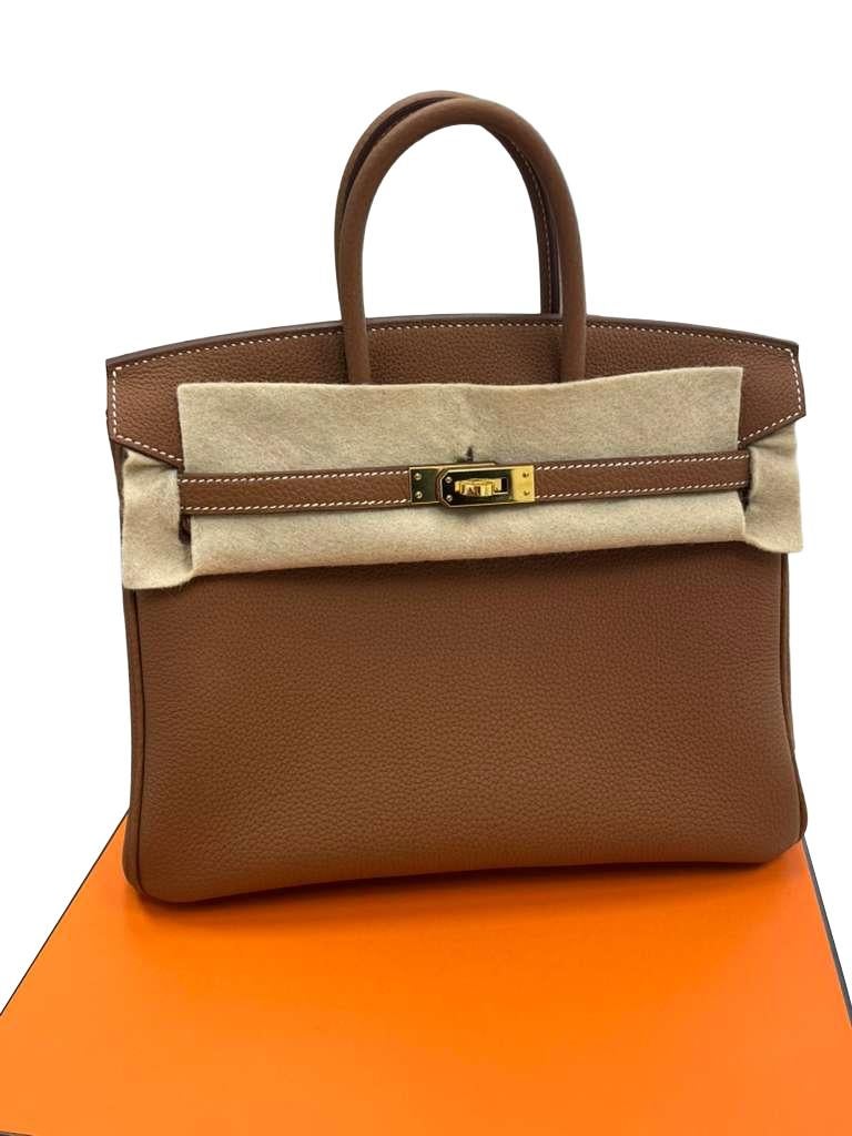 Hermes Birkin 25 Gold Togo Leather Gold Hardware 2025 Handbag en vente 1