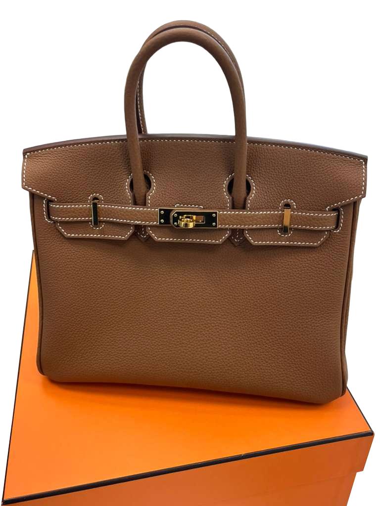 Hermes Birkin 25 Gold Togo Leather Gold Hardware 2025 Handbag en vente 2