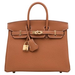 Hermes Birkin 25 Oro Togo Piel Herraje Dorado 2025 Bolso