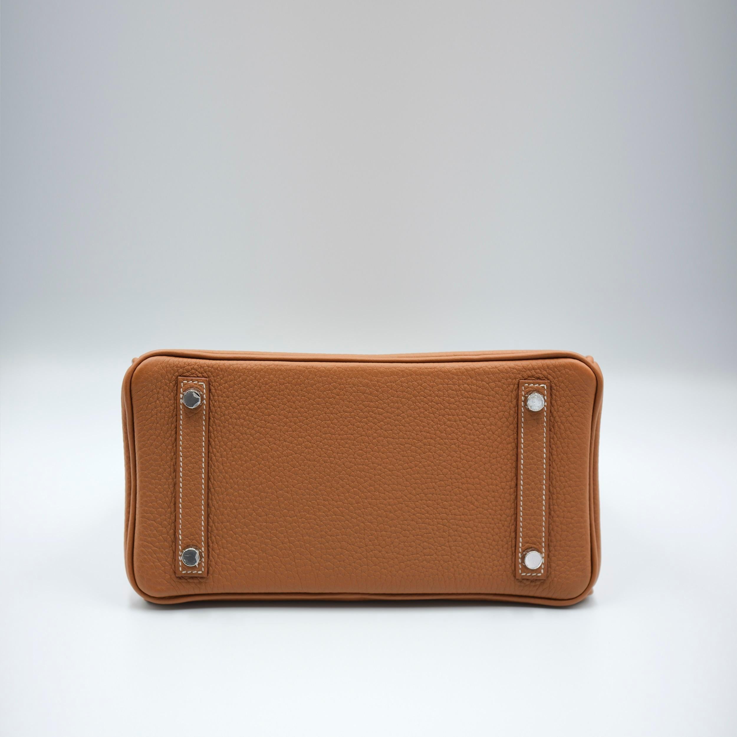 Hermes Birkin 25 Gold Togo, avec accessoires en palladium Pour femmes en vente