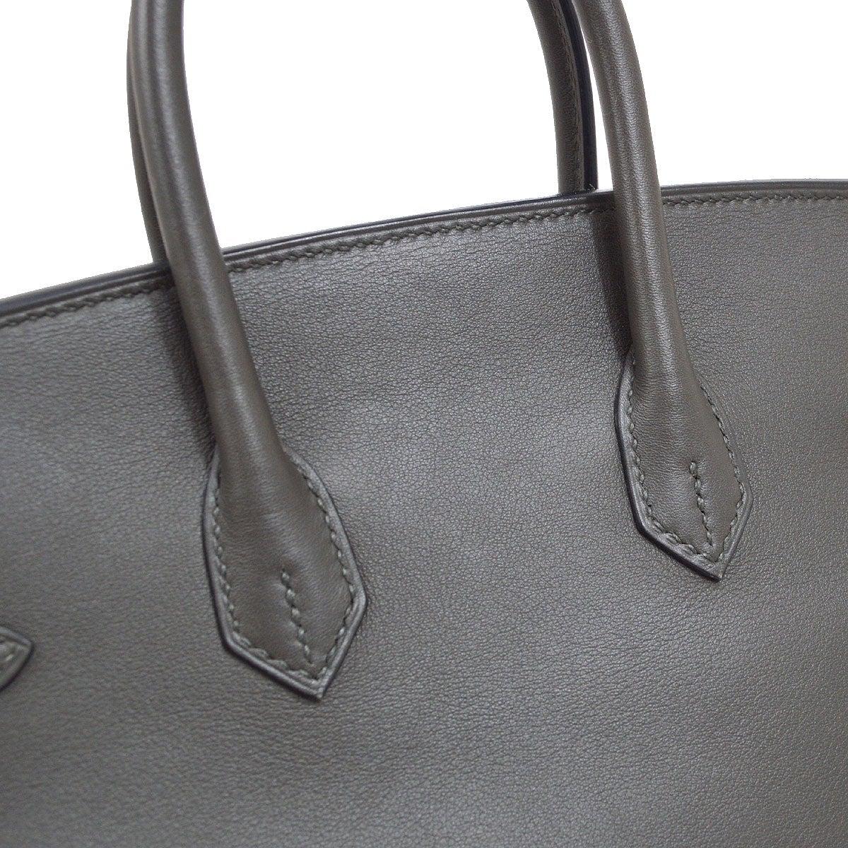 Hermès Birkin 25 Graue Swift Leder Palladium Top Handle Satchel Tote Bag im Zustand „Gut“ im Angebot in Chicago, IL