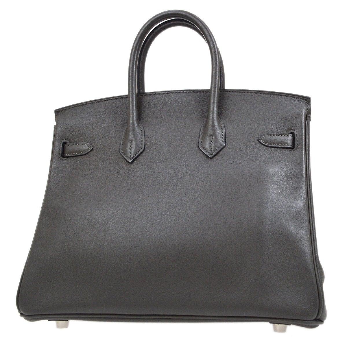 Hermès Birkin 25 Graue Swift Leder Palladium Top Handle Satchel Tote Bag im Angebot 1