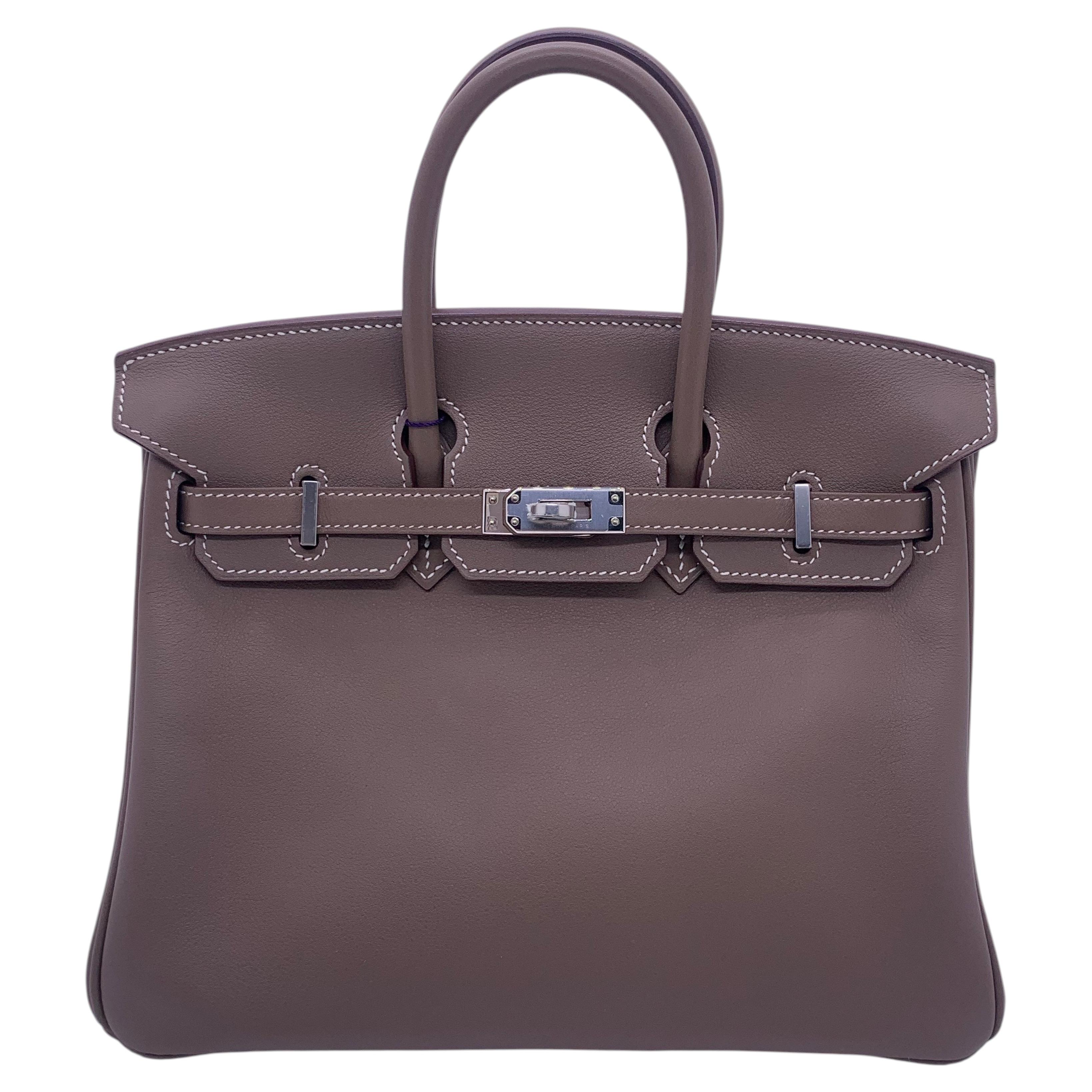 Hermes Birkin 25 Gray Swift Leather Silver Hardware T Stamp 2015