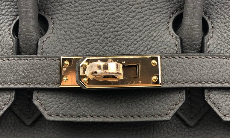 Hermes Birkin 25 Etain Gray Brown Grey Togo Leather Rose Gold Hardware –  Lux Addicts