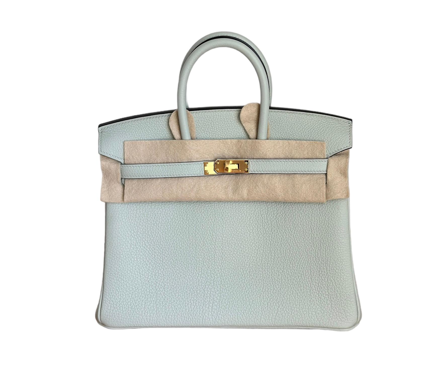 Hermès Birkin 25 Gris Neve Togo Gold Bag In New Condition For Sale In West Chester, PA