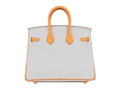 Hermes Birkin 25 Gris Perle Moutarde Special Order Chevre