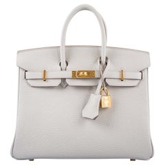 Hermès Birkin 25 Gris Perle Togo Gold Hardware Bag