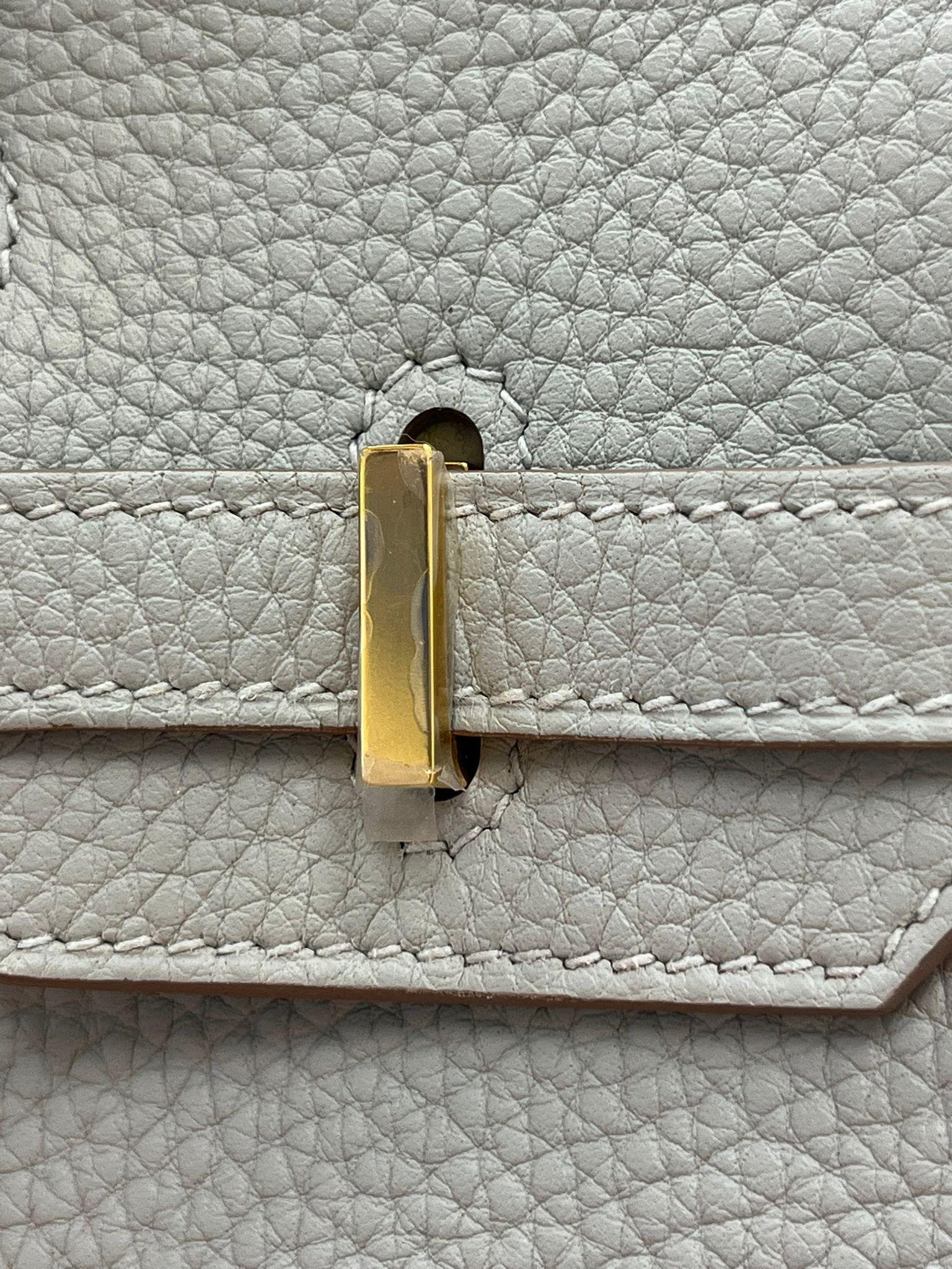 Hermes Birkin 25 Gris Perle Togo Leather With Gold Hardware Handbag For Sale 11