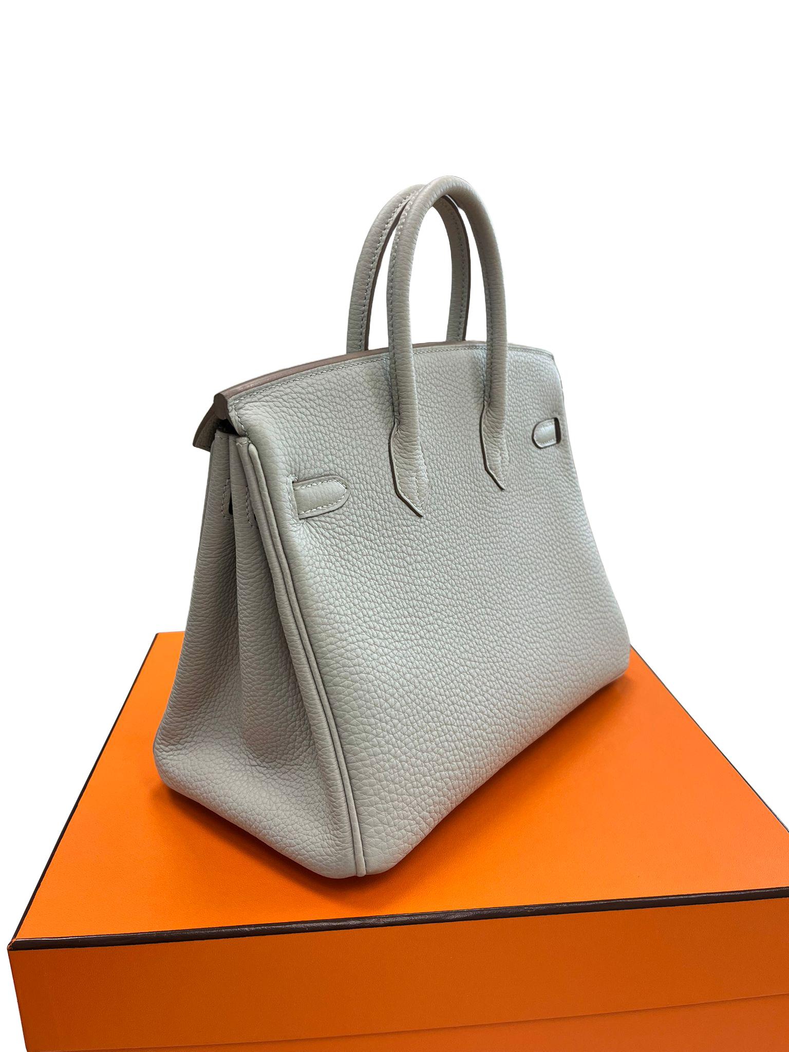 Hermes Birkin 25 Gris Perle Togo Leather With Gold Hardware Handbag For Sale 5