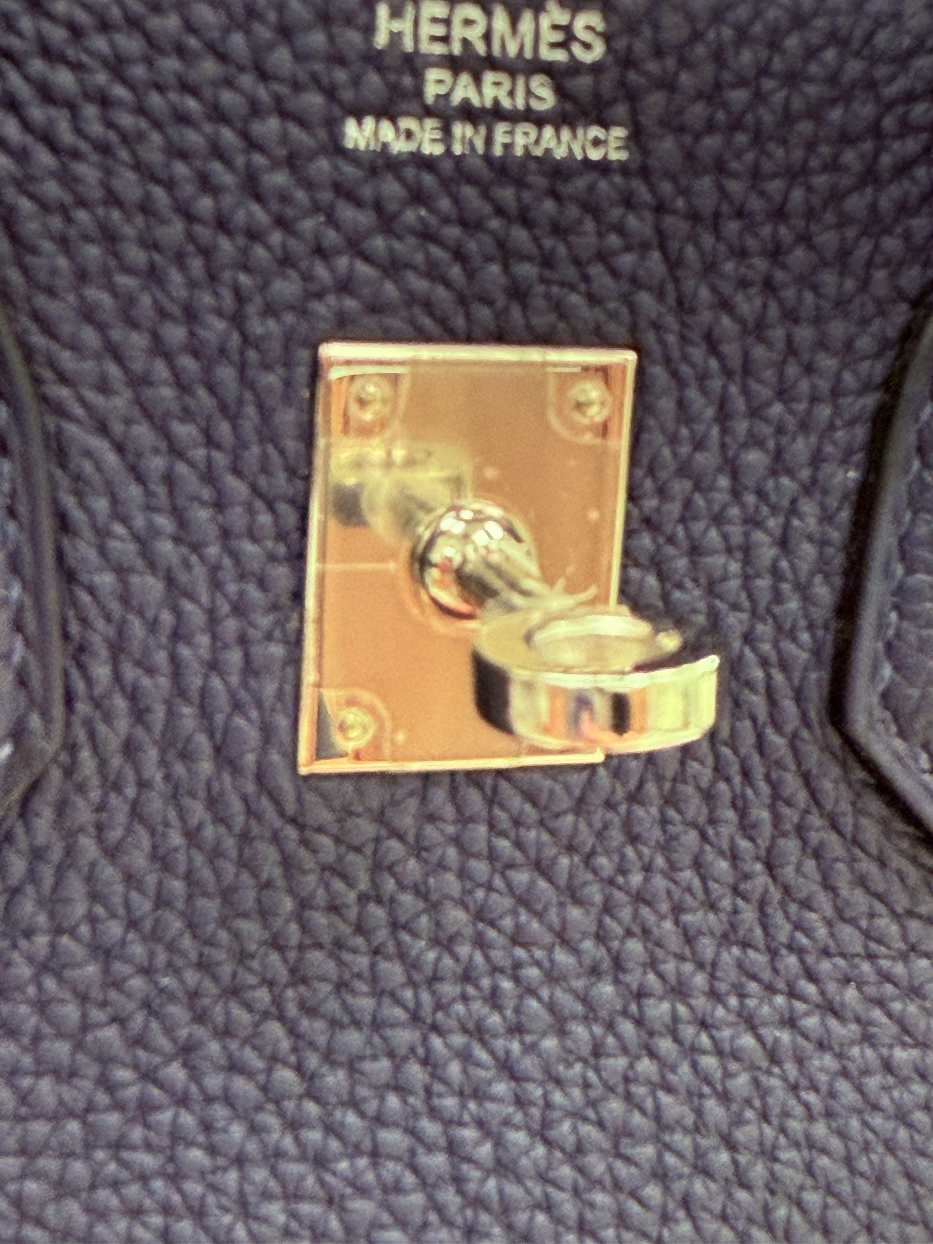 Hermes Birkin 25 Handtasche Blau Togo Leder Handtasche mit Palladium Hardware im Angebot 10