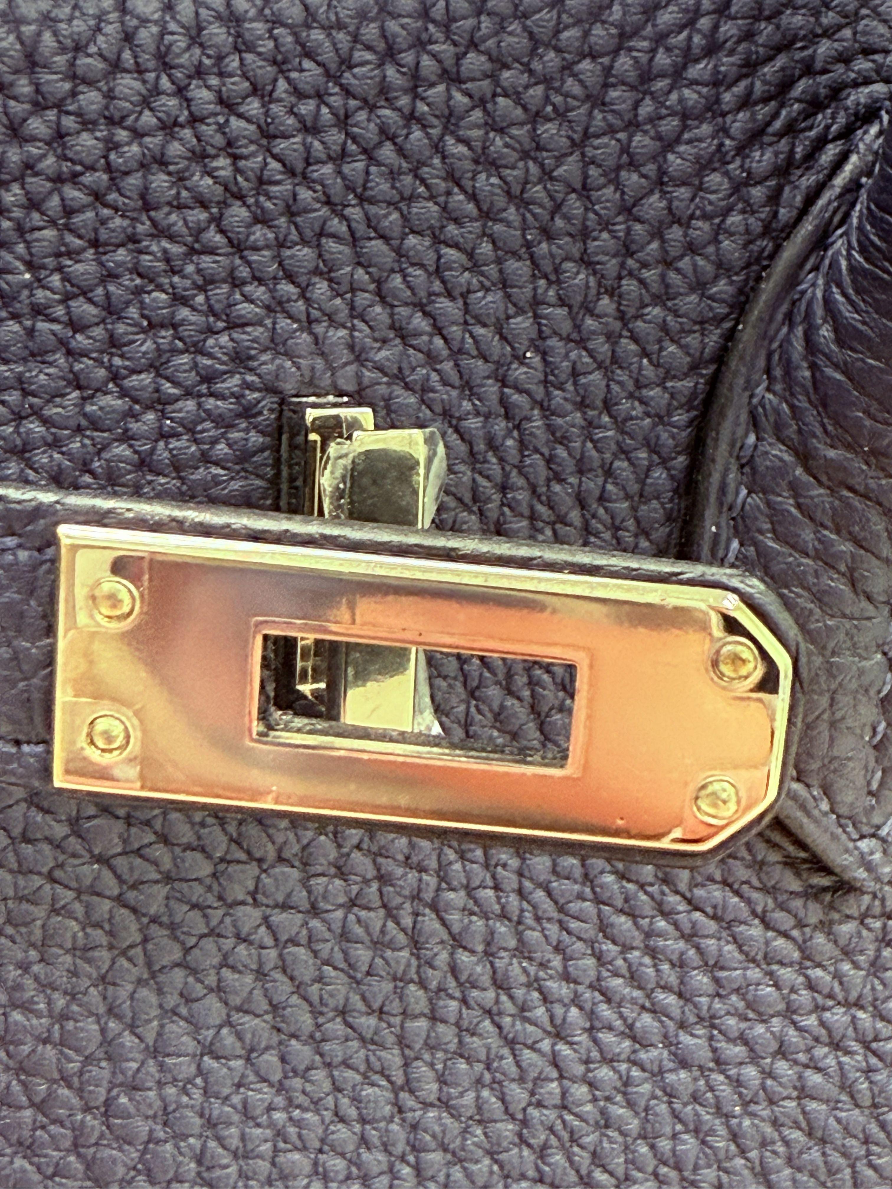 Hermes Birkin 25 Handtasche Blau Togo Leder Handtasche mit Palladium Hardware im Angebot 12