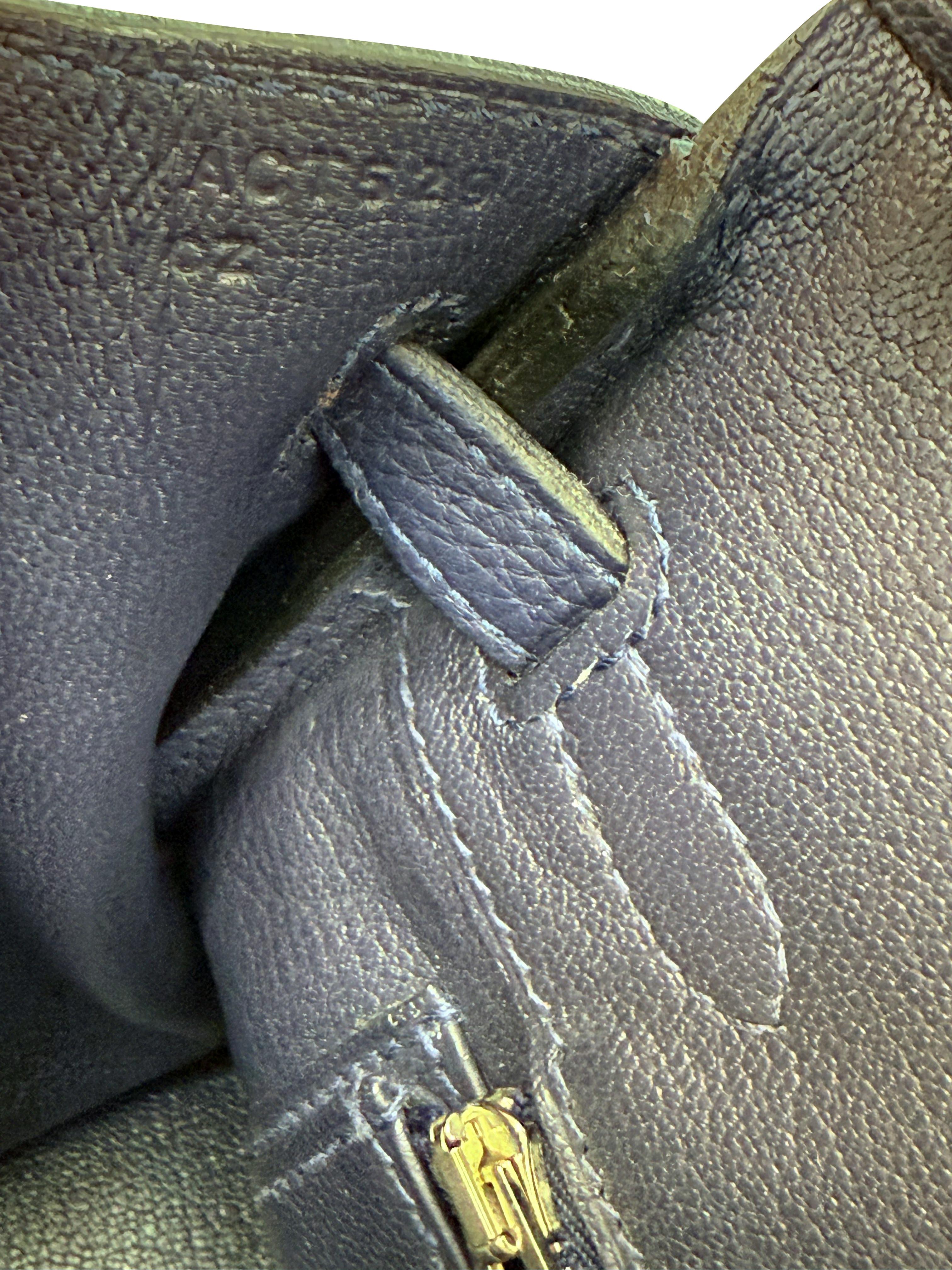 Hermes Birkin 25 Handtasche Blau Togo Leder Handtasche mit Palladium Hardware im Angebot 14