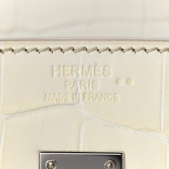 Hermes Birkin 25 Himalaya Matte Crocodile Exotic Top Handle Satchel Tote Bag