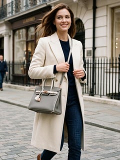 Hermes Birkin 25 Horseshoe Etain Gris Perle Togo Brushed Yellow Gold Hardware