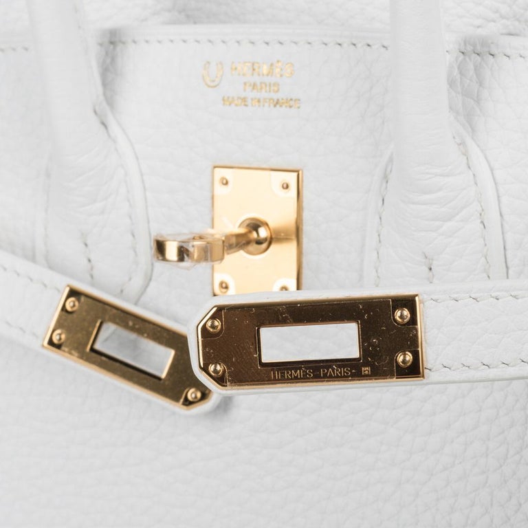 Hermes Birkin 25 HSS Bag White Clemence Gold Hardware nwt