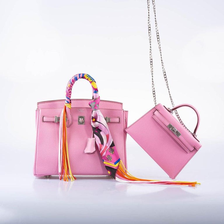 Hermès Birkin 25 HSS Bubblegum Pink 5P Epsom with Palladium Hardware Bag  For Sale at 1stDibs