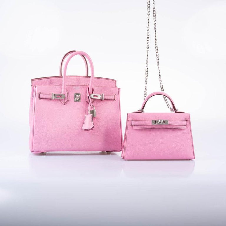 Hermès Birkin 25 HSS Bubblegum Pink 5P Epsom with Palladium Hardware Bag  For Sale at 1stDibs