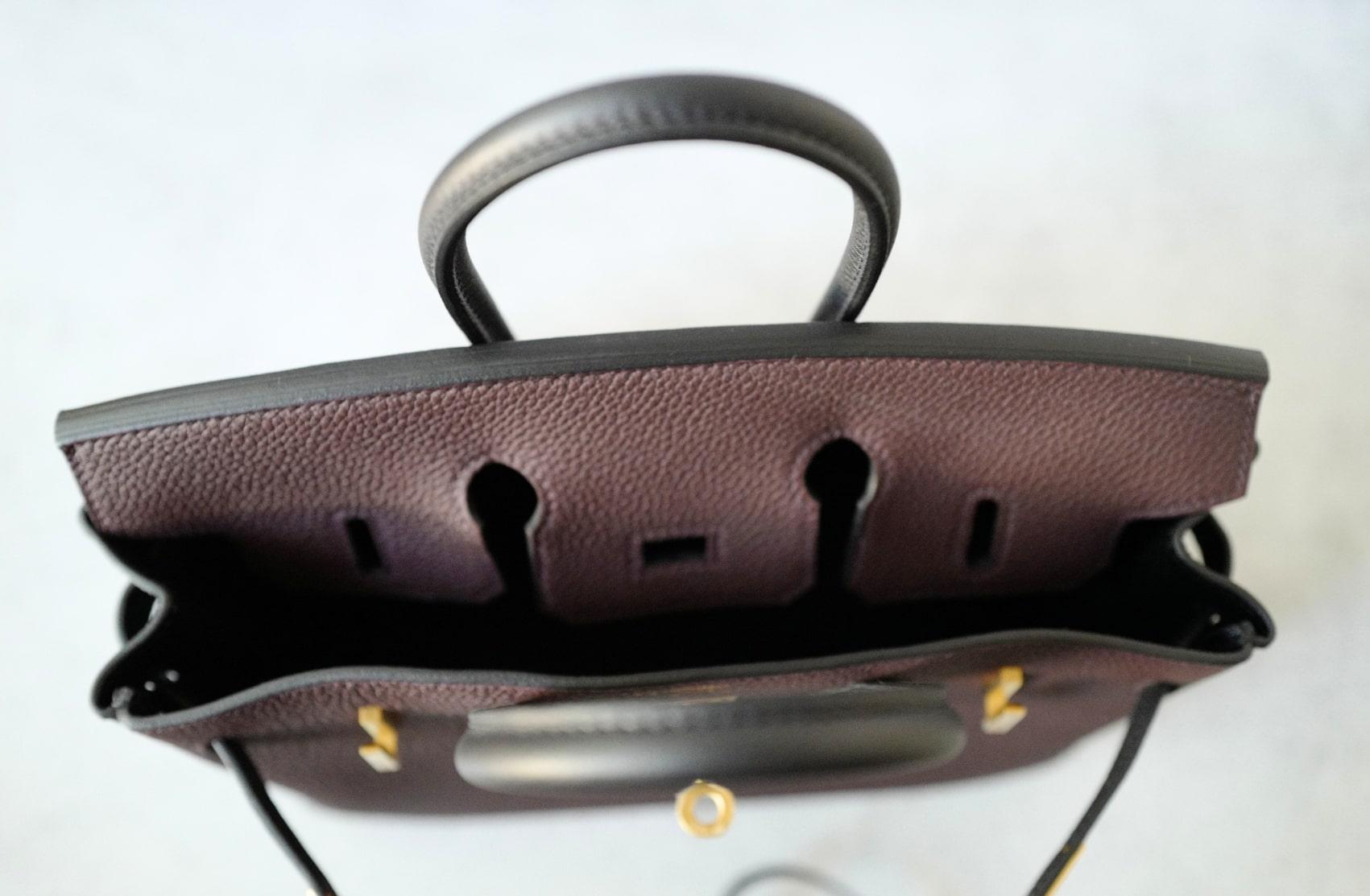 Hermès Birkin 25 HSS Rouge Noir Pelle Togo con Hardware Oro Timbro K in vendita 5