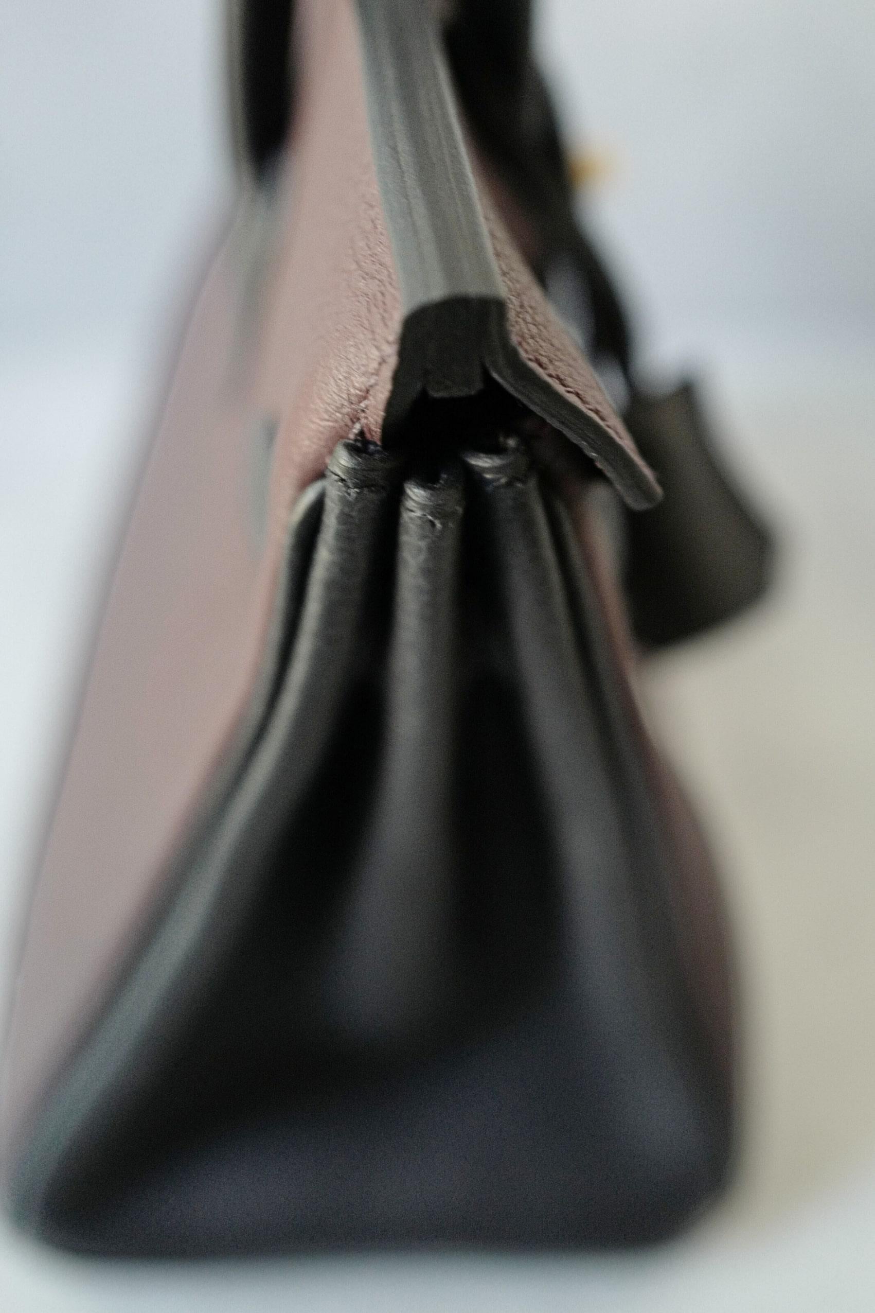 Hermès Birkin 25 HSS Rouge Noir Pelle Togo con Hardware Oro Timbro K in vendita 13