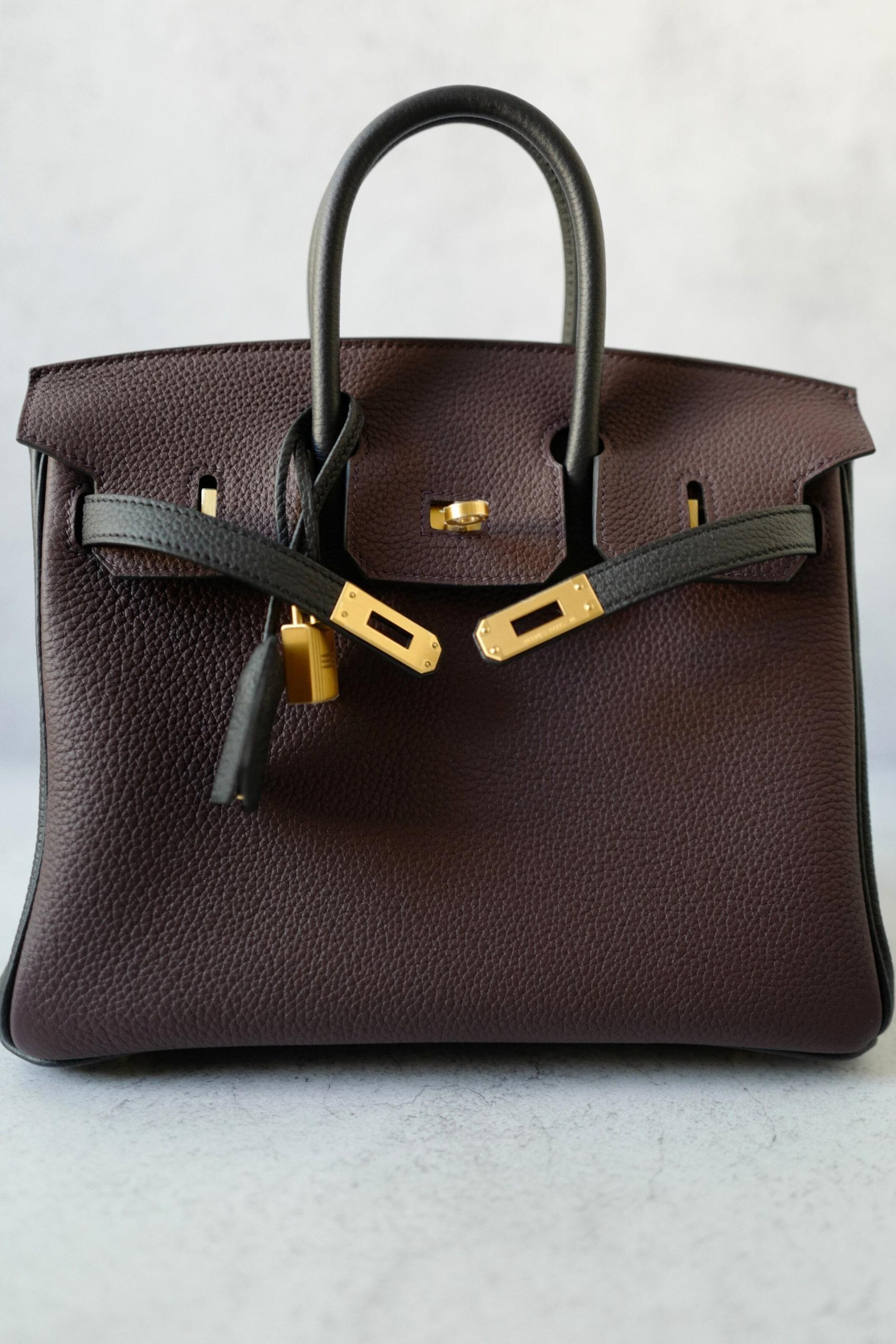 Hermès Birkin 25 HSS Rouge Noir Pelle Togo con Hardware Oro Timbro K in vendita 14