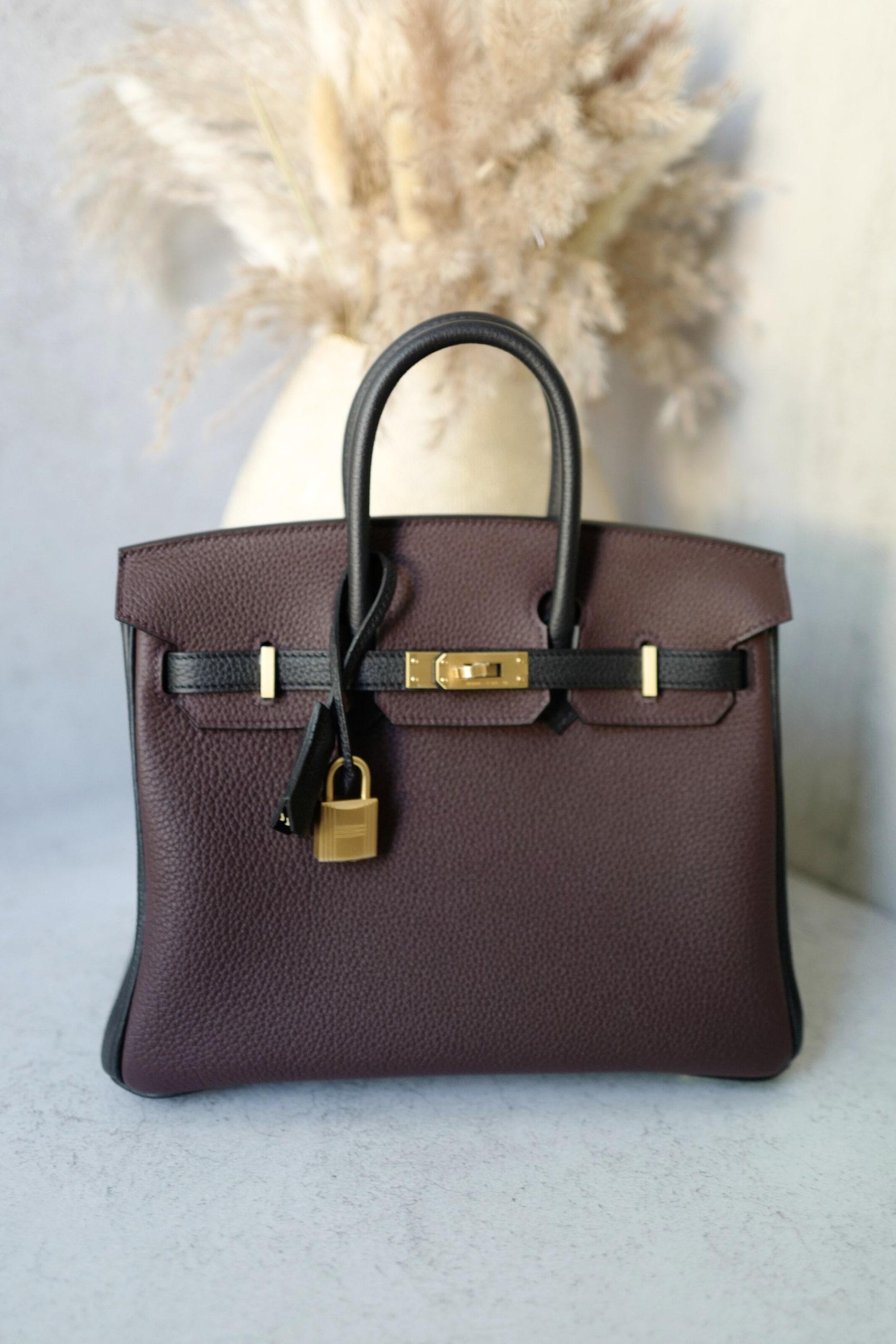 Hermès Birkin 25 HSS Rouge Noir Pelle Togo con Hardware Oro Timbro K in vendita 15