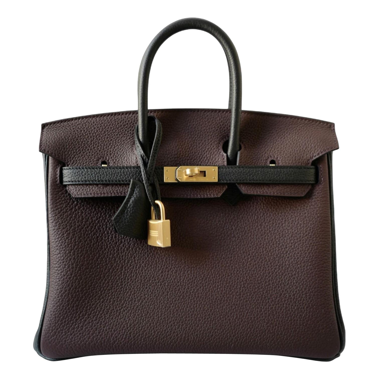 Hermès Birkin 25 HSS Rouge Noir Pelle Togo con Hardware Oro Timbro K in vendita
