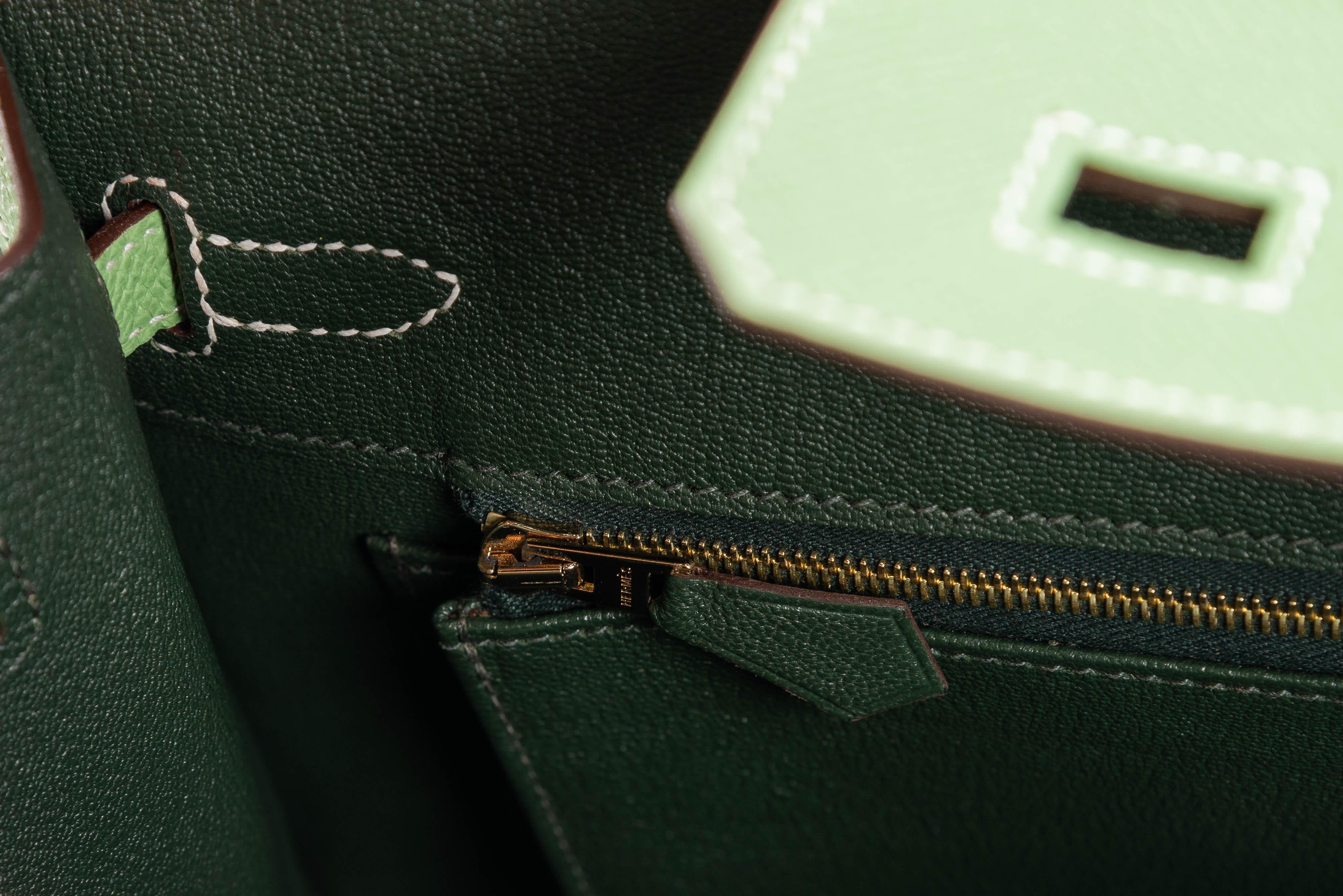 Hermes Birkin 25 HSS VIP Order Vert Criquet NEW Komplett-Set 15