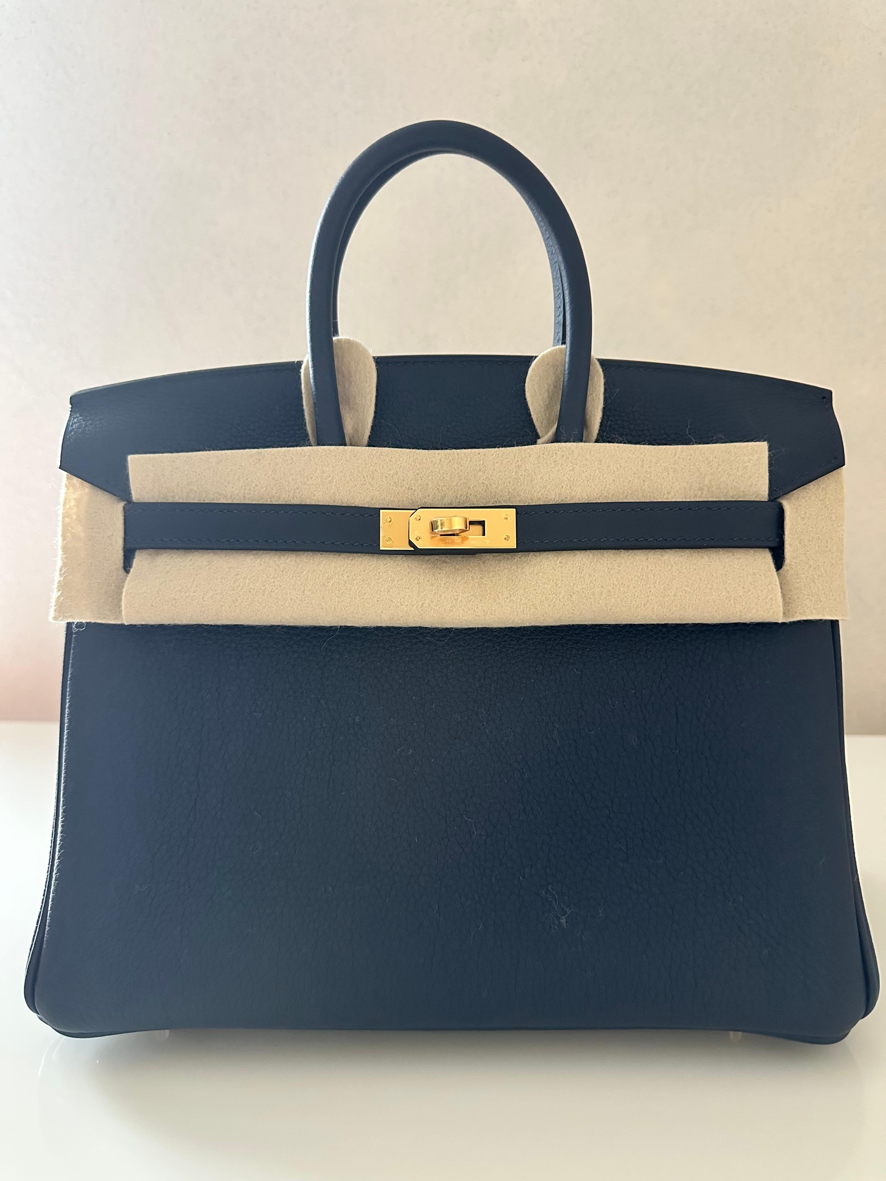 Hermès Birkin 25 in Bleu Abysse For Sale 1