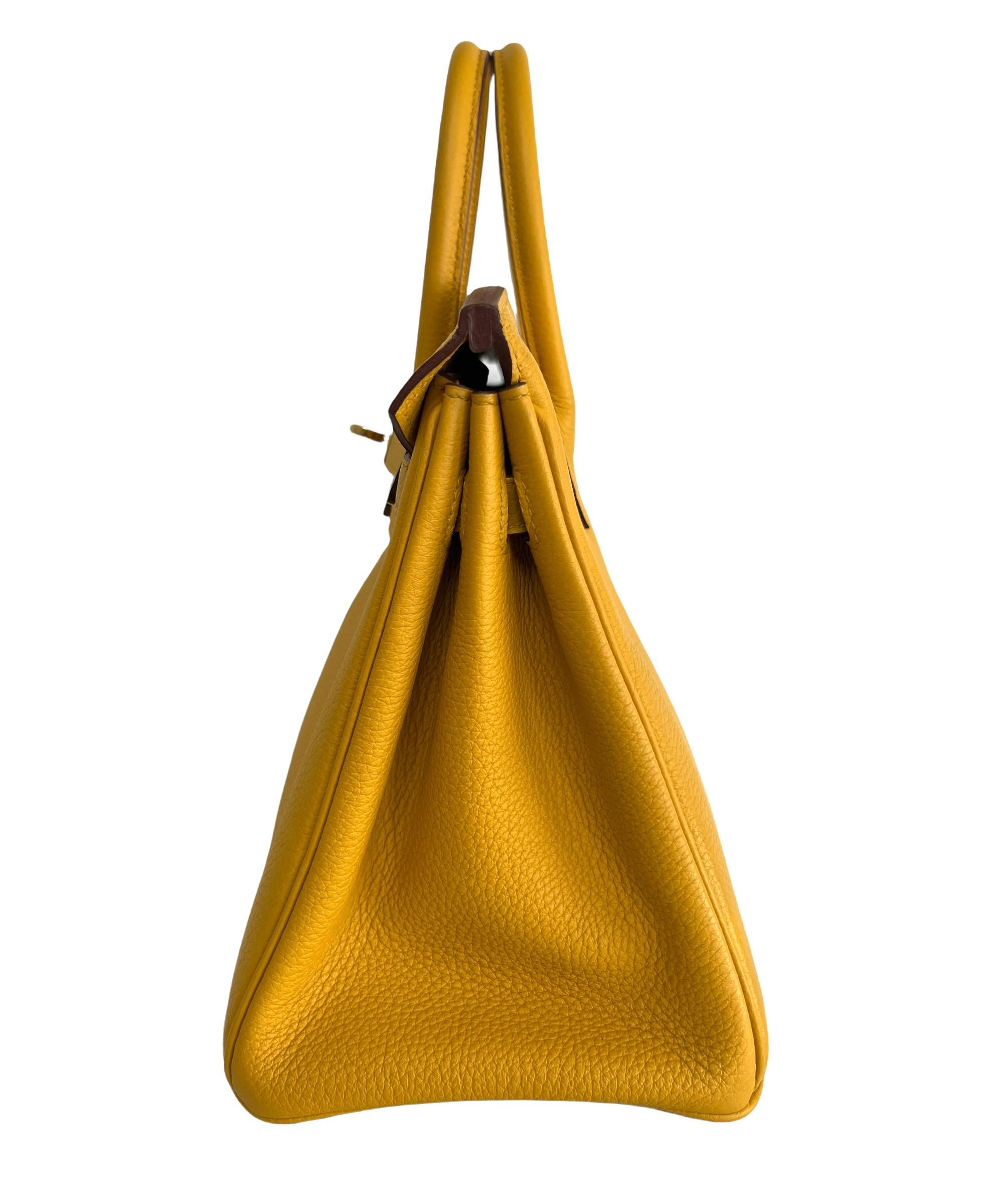 Hermes Birkin 25 Jaune Ambre Yellow Togo Leather Gold Hardware 1