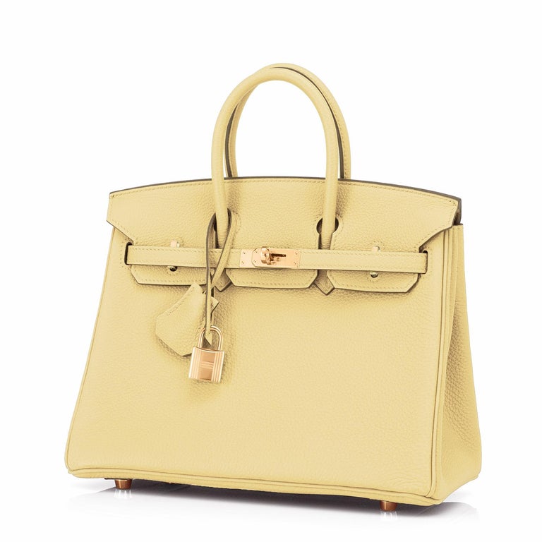 Hermes Birkin 25 Jaune Poussin Togo Yellow Gold Hardware Bag Z Stamp, 2021 In New Condition For Sale In New York, NY