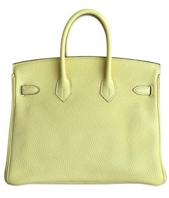 Hermes Birkin 25 Jaune Poussin Yellow Togo Leather  Top Handle Bag