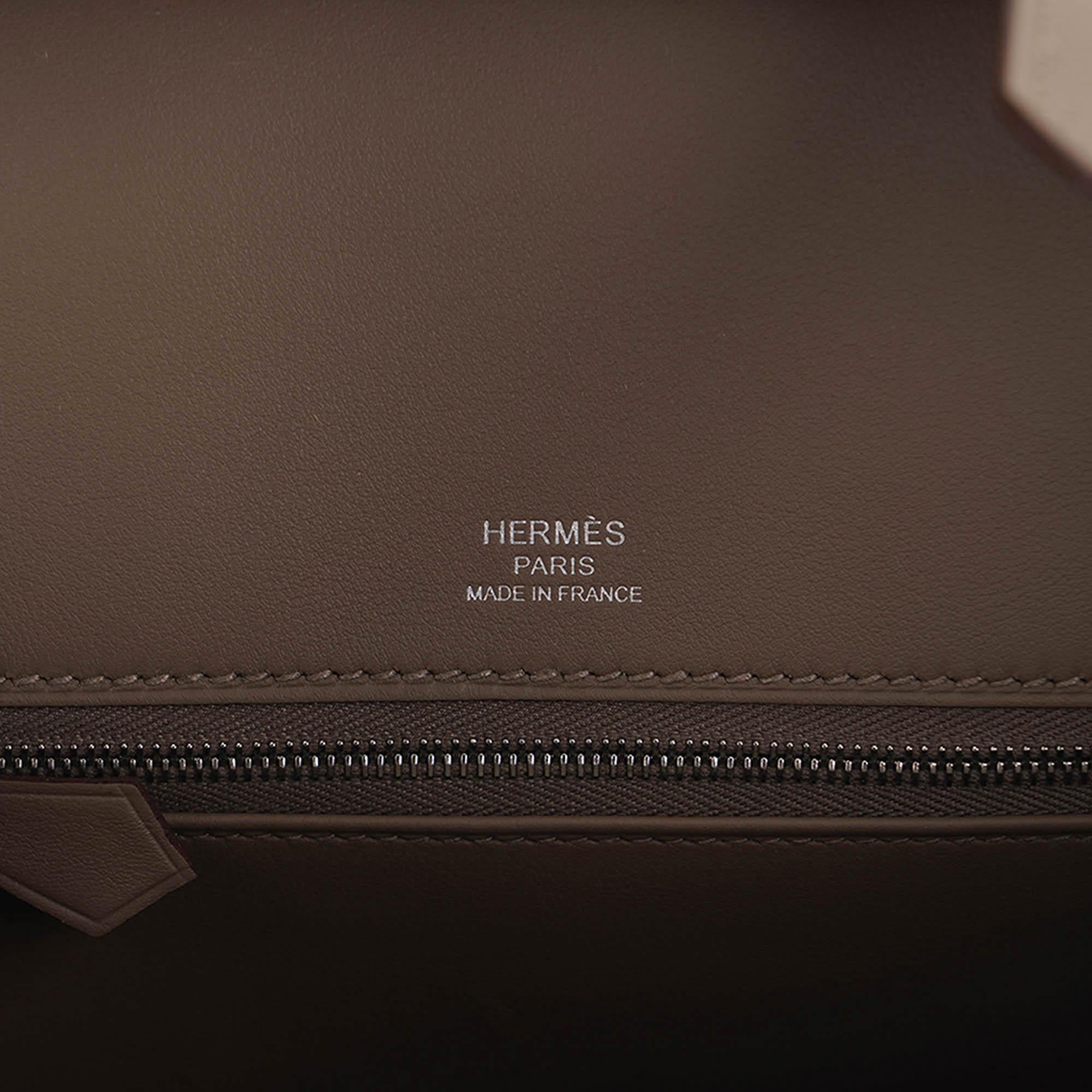 Hermes Birkin 25 Edizione Limitata Grizzly Gris Caillou Etoupe Swift Borsa in Pelle in vendita 6