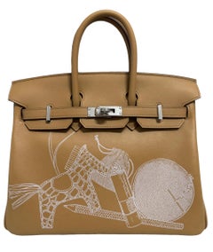 Hermes Birkin 25 Limited Edition In and Out Biscuit Tan White Palladium Hwr 2023