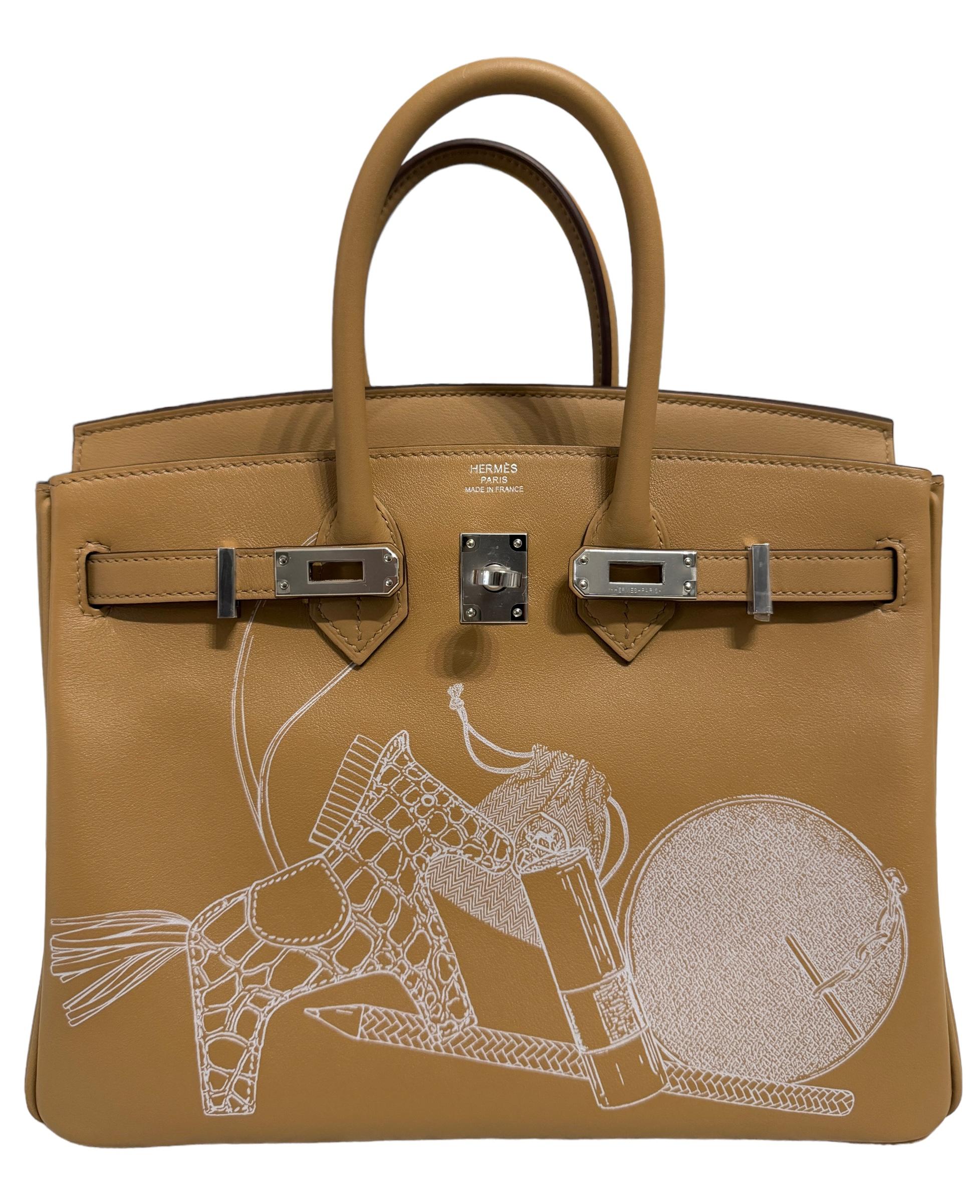 Hermes Birkin 25 Limited Edition In and Out Biscuit Tan White Palladium Hwr 2023 In New Condition In Miami, FL