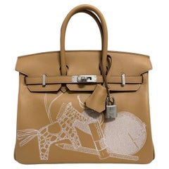 Hermes Birkin 25 Limited Edition In and Out Biscuit Tan White Palladium Hwr 2023