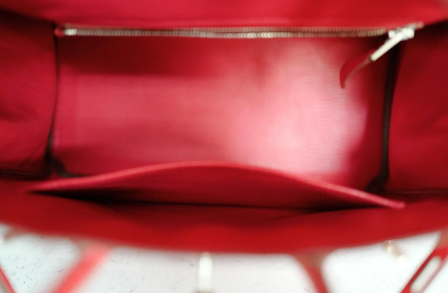 Hermes Birkin 25 Lizard In Bougainvillea Red With Palladium HW en venta 5