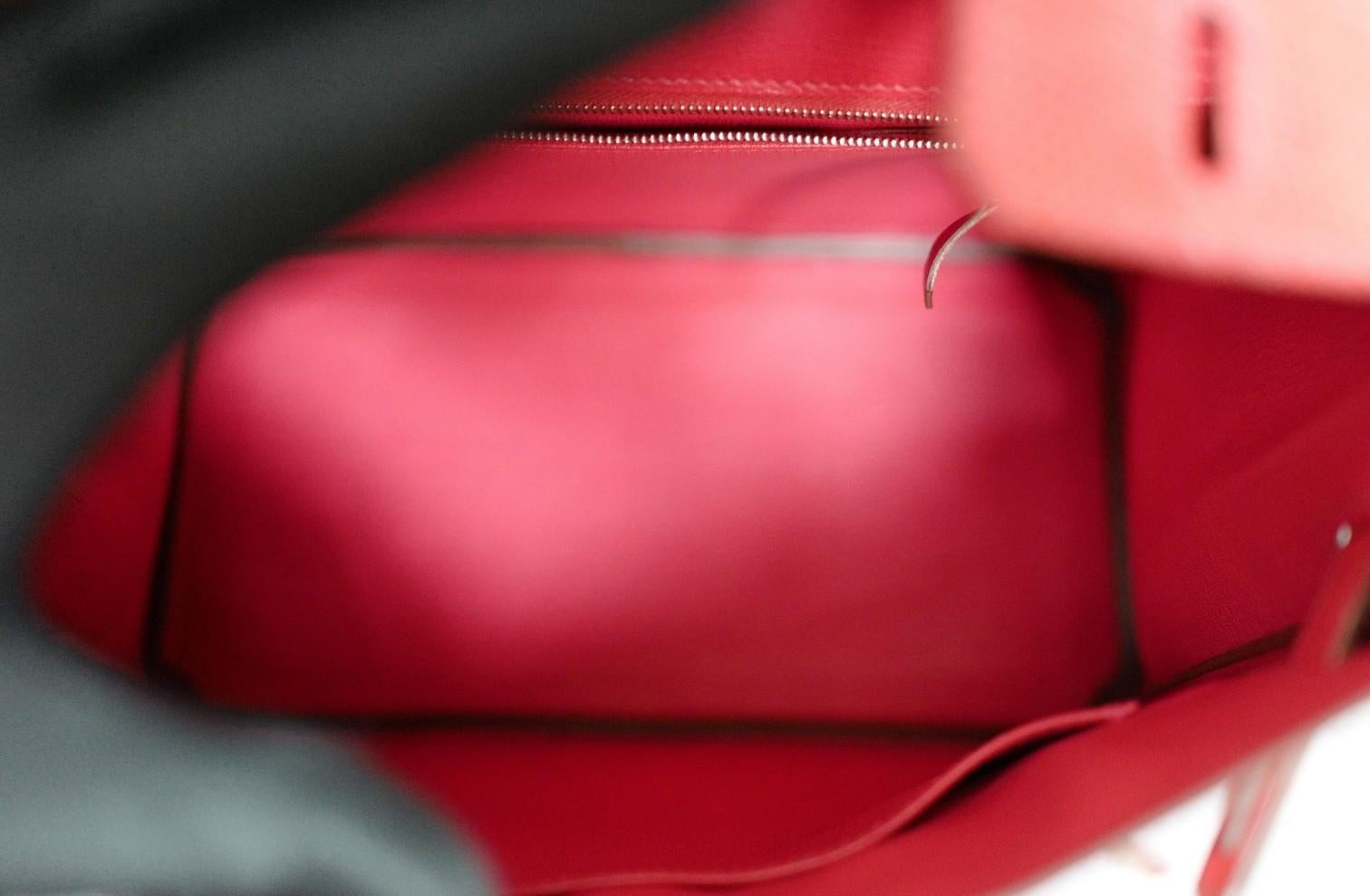 Hermes Birkin 25 Lizard In Bougainvillea Red With Palladium HW en venta 6