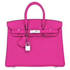 Hermes Birkin 25 Magnolia Capucine Jewel Pink Red Orange Verso Bag Z Stamp, 2021