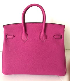 Hermes Birkin 25 Magnolia Togo Palladium Bag