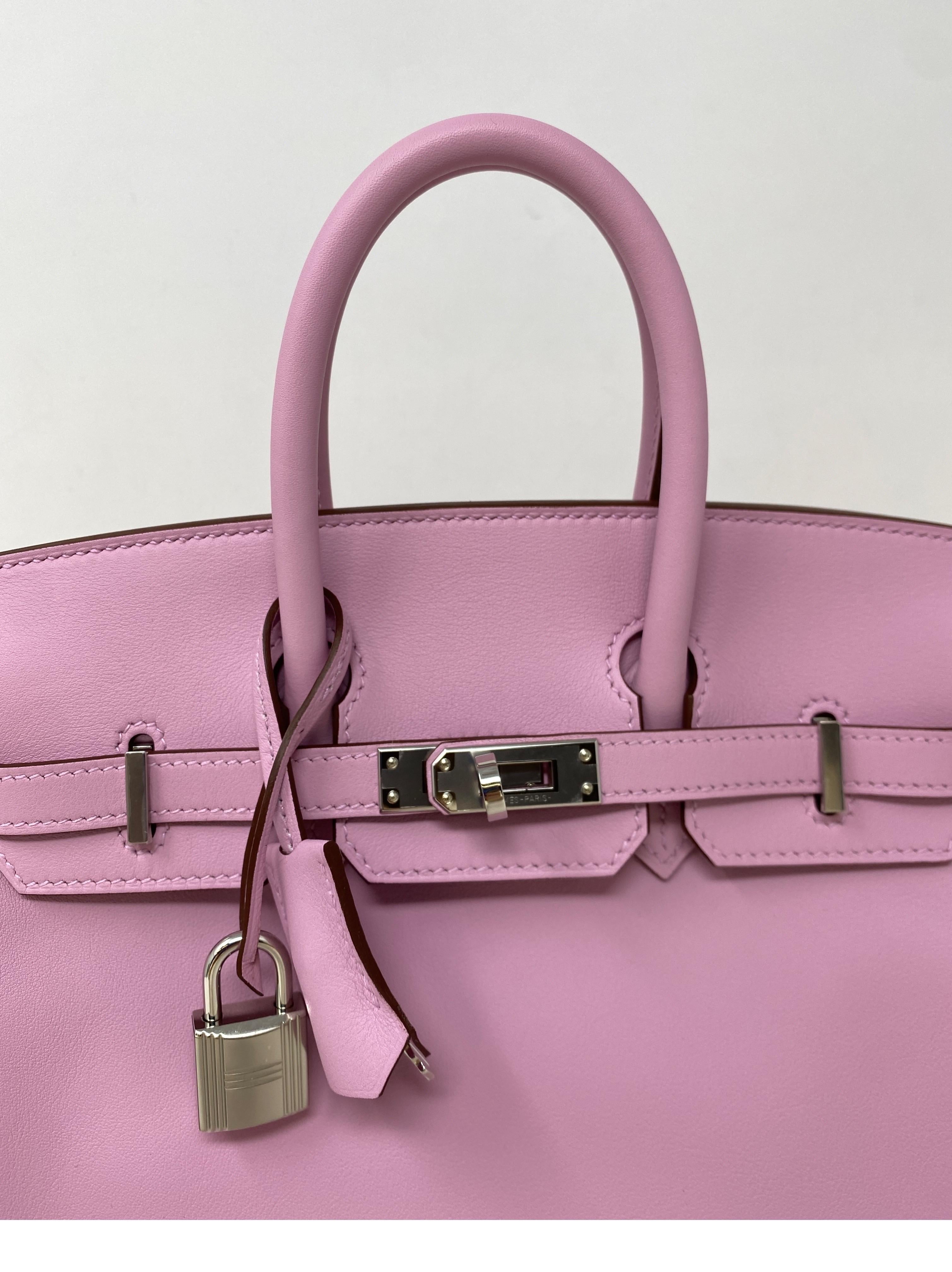 Hermes Birkin 25 Mauve Pink Bag  4